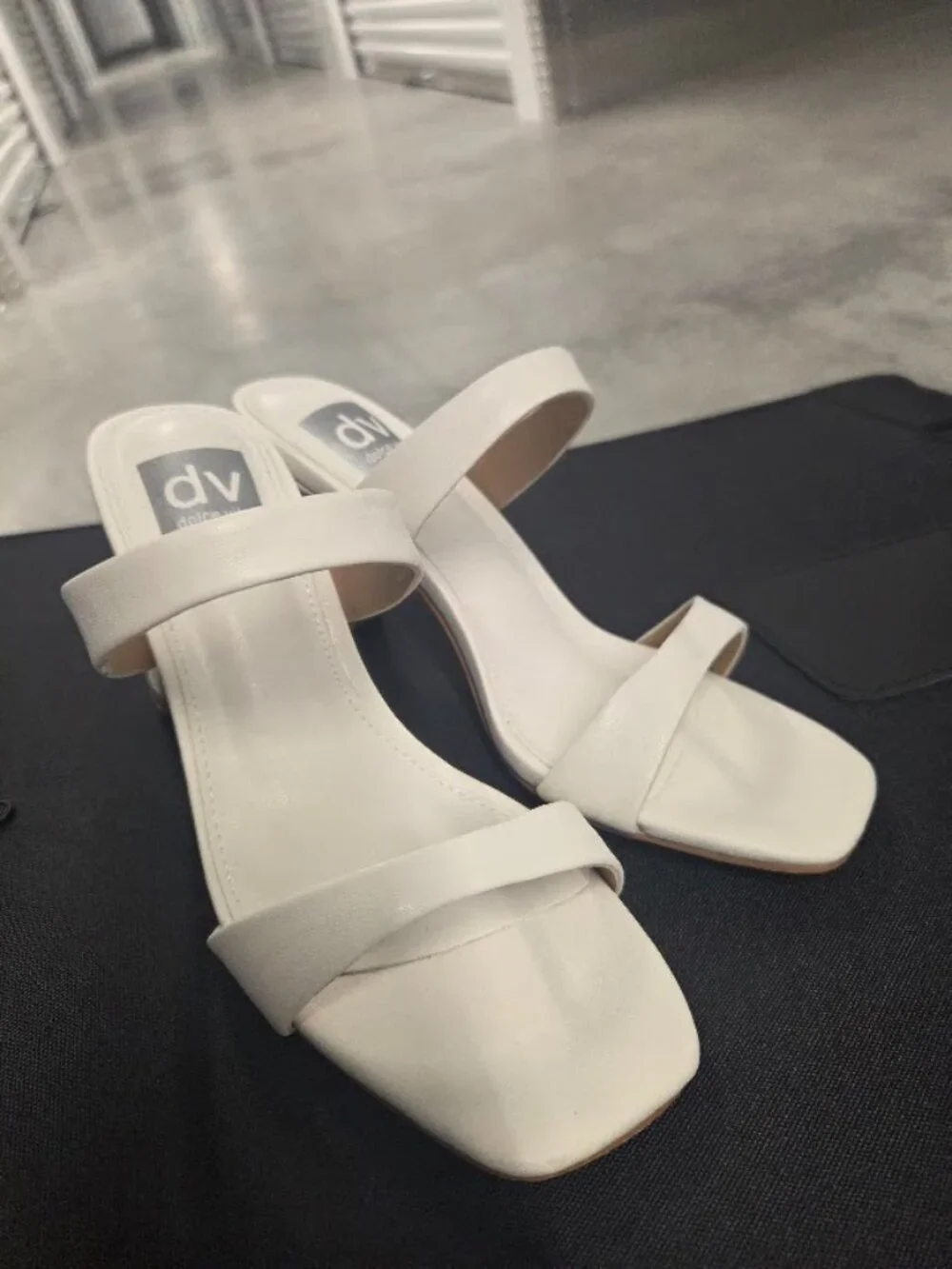 Dolce Vita Veniss Two-Band Blade Heel Dress Sandals White Size 6 - NEW